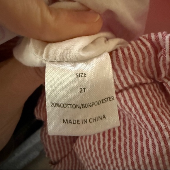 2 Pairs of Red and White Elastic Waist Shorts - Picture 5 of 5